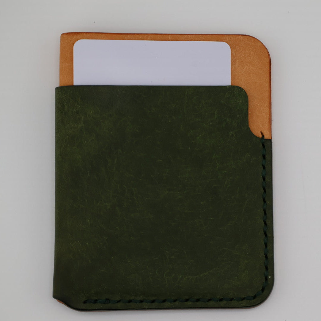 Badalassi Carlo Pueblo cardholder wallet - Emerald/Natural