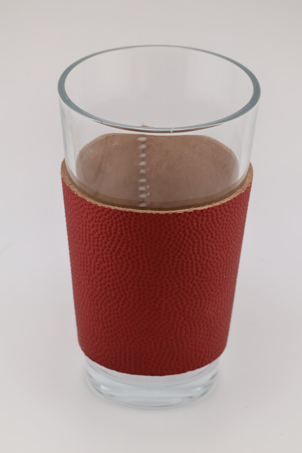 Horween Authentic Football Leather wrapped pint glass