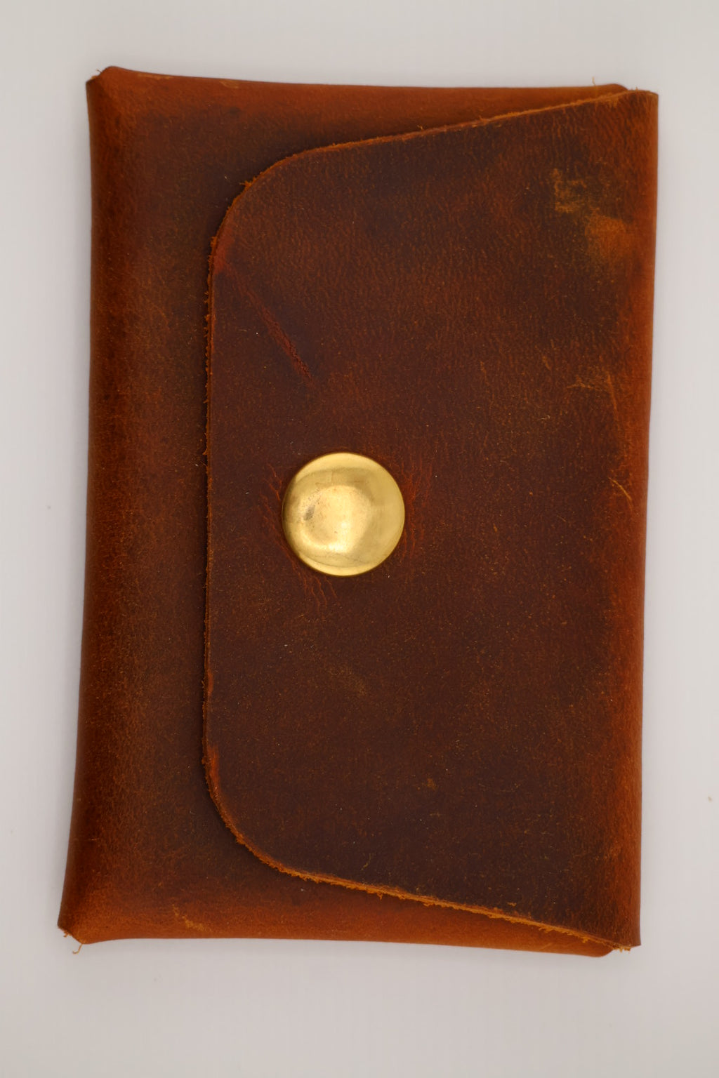 Rustic leather card carrier