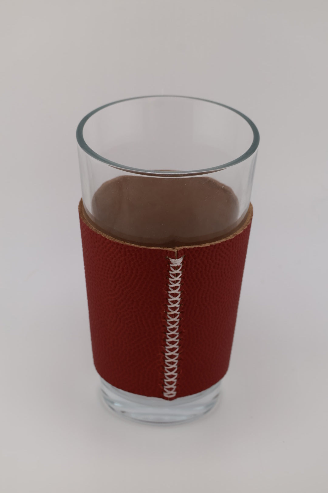 Horween Authentic Football Leather wrapped pint glass