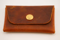 Rustic leather card carrier