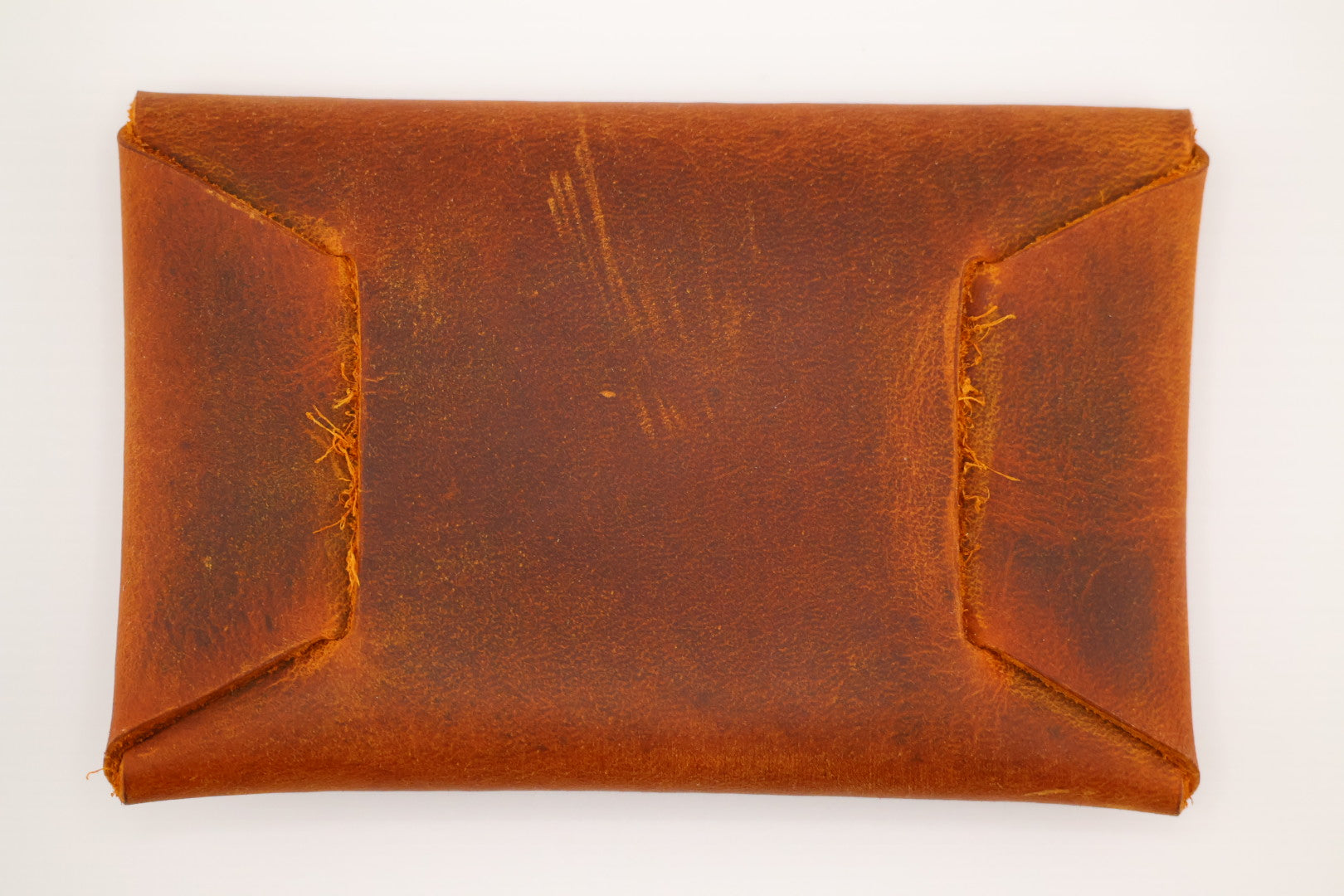 Rustic leather card carrier