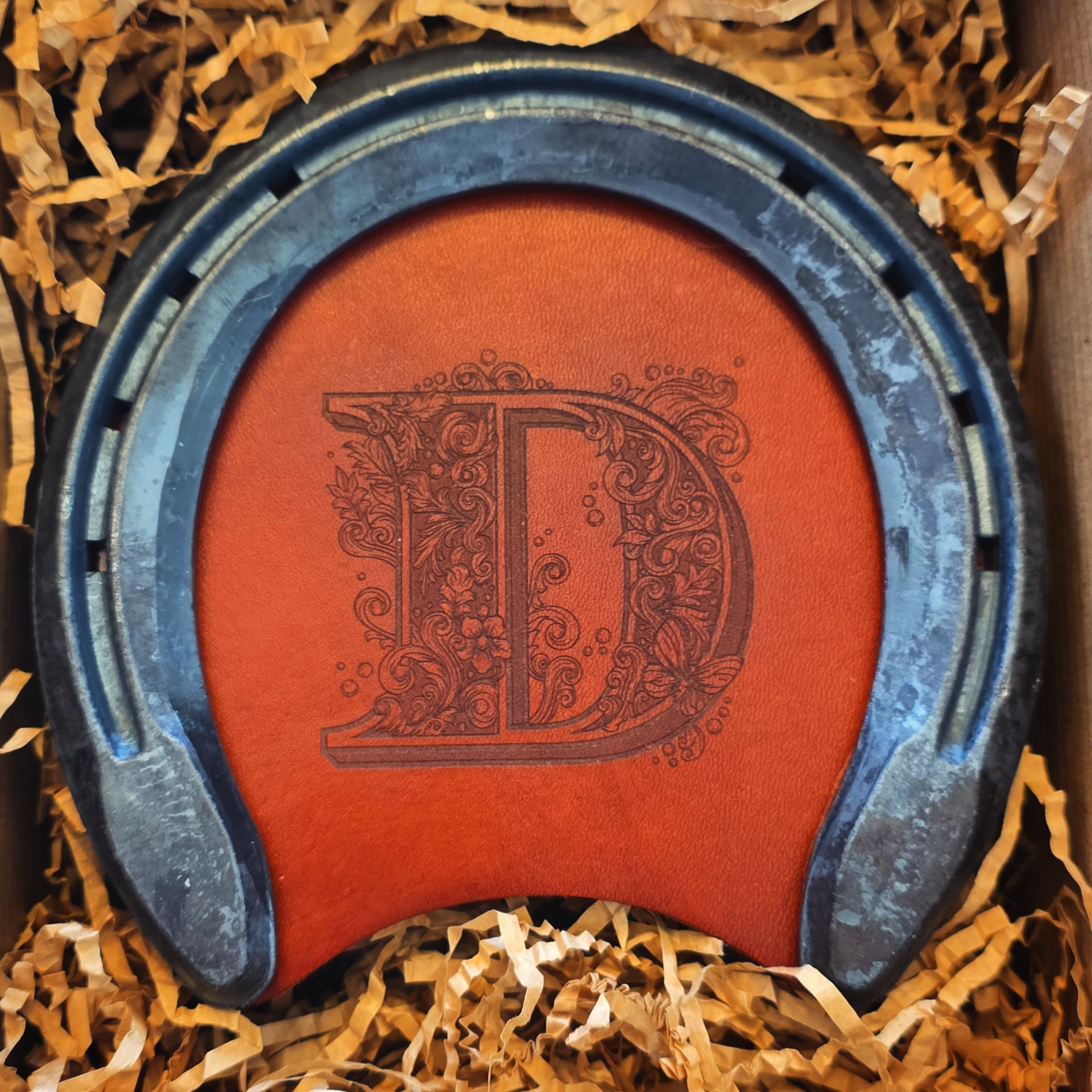 Personalized Leather Horseshoe Coasters